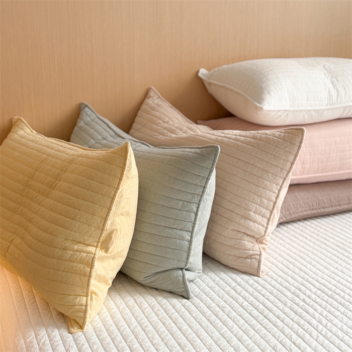 91家纺网 家纺一手货源 找家纺 （总）乐野家居 2026新款韩风系列高密度色织全棉纯棉绗缝床盖 松紧防滑床单