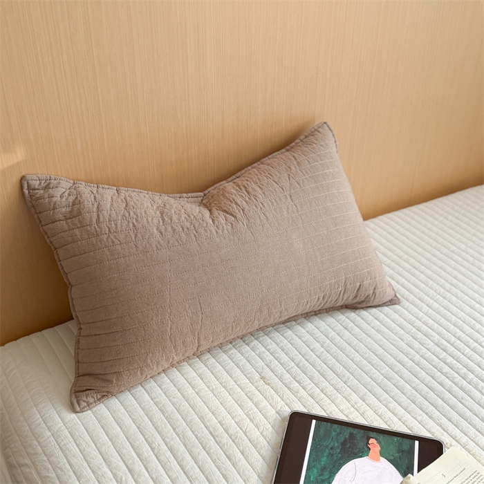 91家纺网 家纺一手货源 找家纺 乐野家居 2026新款韩风系列高密度色织全棉纯棉绗缝床盖 松紧防滑床单 巧克力色