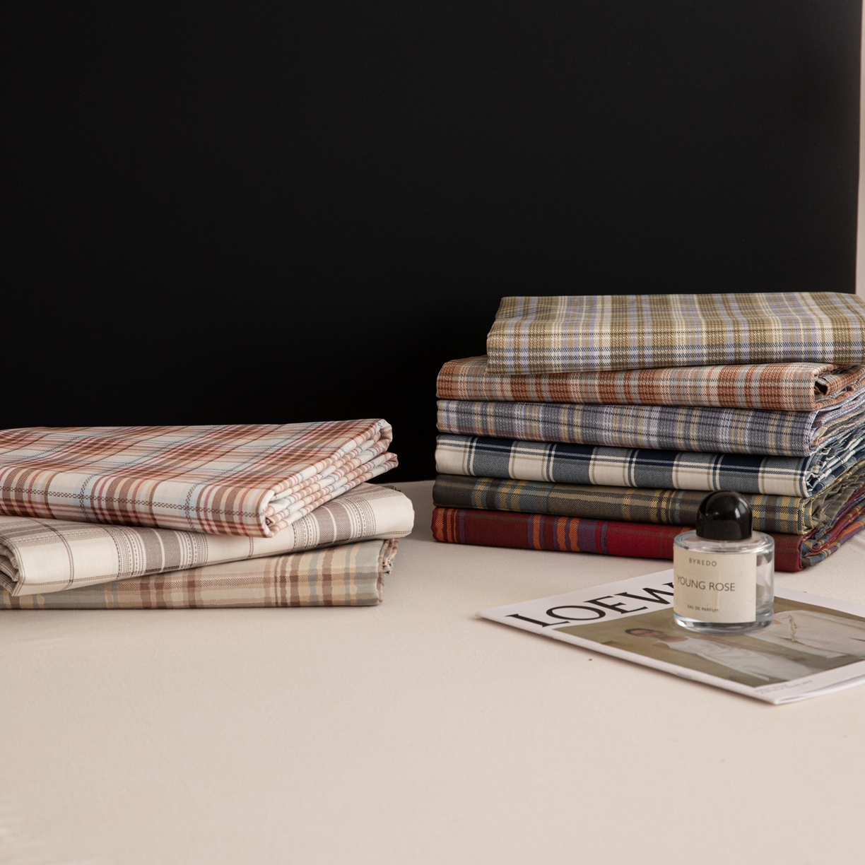 91家纺网 家纺一手货源 找家纺 简宜家居（朝初家纺） 2026新款40支13070全棉简约格子系列A版床单 组合（仅参考）