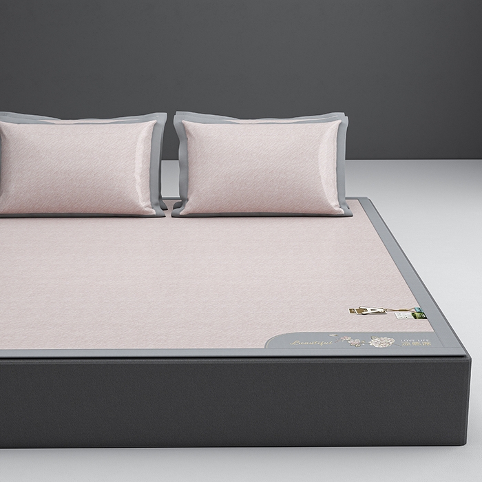 91家纺网 家纺一手货源 找家纺 （总）小牛席业 2026新款双PE高凉感-小斜纹美丽绣球冰丝席席子凉席