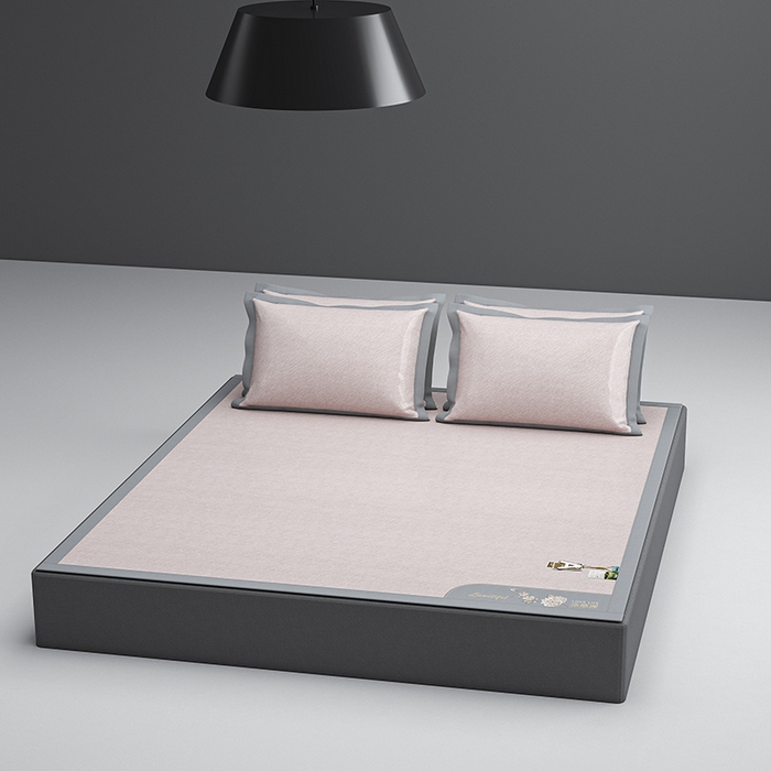 91家纺网 家纺一手货源 找家纺 （总）小牛席业 2026新款双PE高凉感-小斜纹美丽绣球冰丝席席子凉席