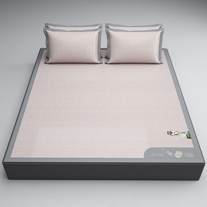 91家纺网 家纺一手货源 找家纺 （总）小牛席业 2026新款双PE高凉感-小斜纹美丽绣球冰丝席席子凉席