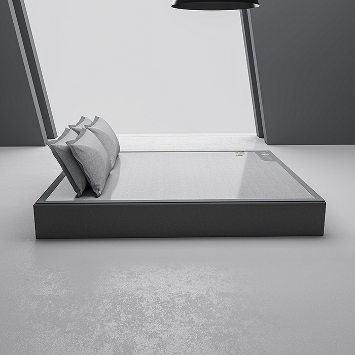 91家纺网 家纺一手货源 找家纺 小牛席业 2026新款双PE高凉感-小斜纹美丽绣球冰丝席席子凉席 灰色