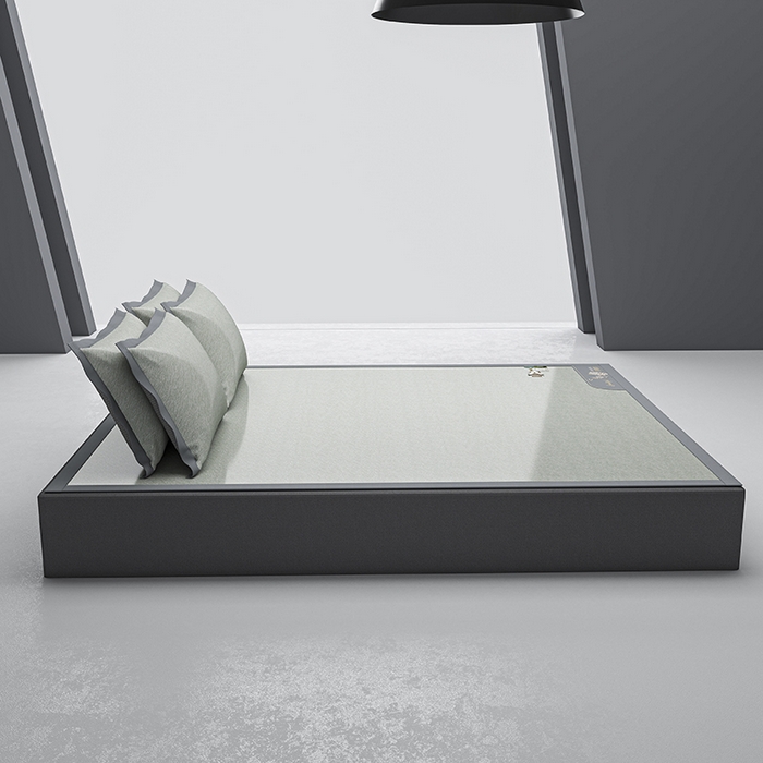 91家纺网 家纺一手货源 找家纺 小牛席业 2026新款双PE高凉感-小斜纹美丽绣球冰丝席席子凉席 绿色