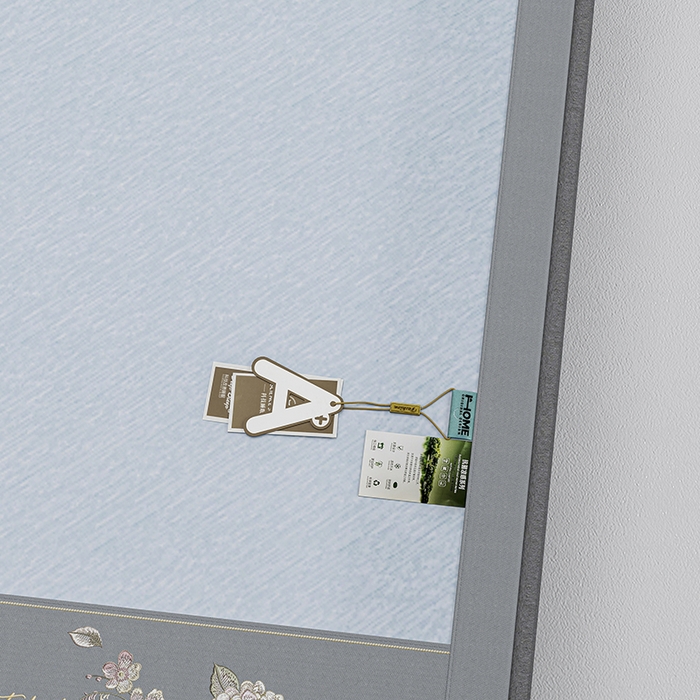 91家纺网 家纺一手货源 找家纺 小牛席业 2026新款双PE高凉感-小斜纹美丽绣球冰丝席席子凉席 蓝色