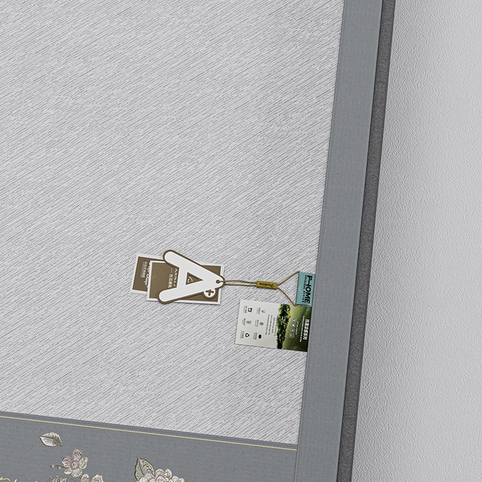 91家纺网 家纺一手货源 找家纺 小牛席业 2026新款双PE高凉感-小斜纹美丽绣球冰丝席席子凉席 灰色