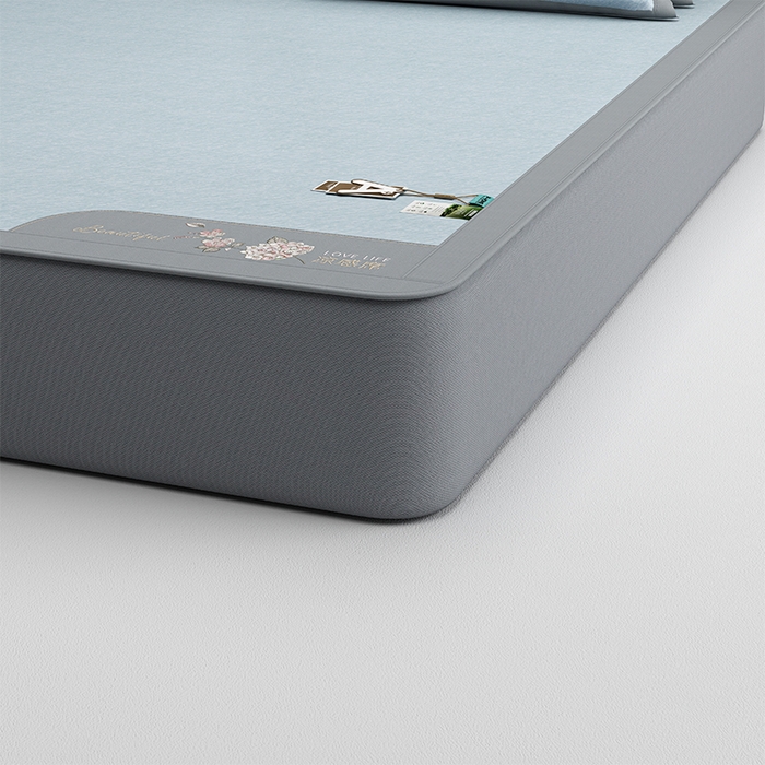 91家纺网 家纺一手货源 找家纺 （总）小牛席业 2026新款双PE高凉感-小斜纹美丽绣球冰丝席席子凉席-床笠款