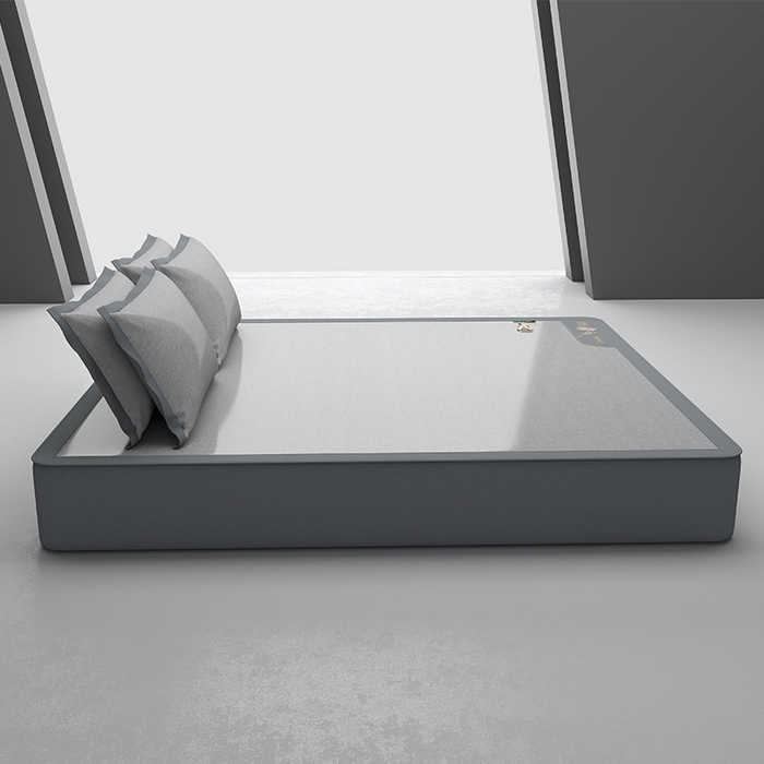 91家纺网 家纺一手货源 找家纺 小牛席业 2026新款双PE高凉感-小斜纹美丽绣球冰丝席席子凉席-床笠款 灰色