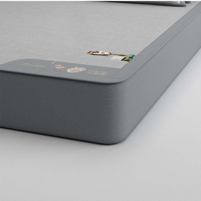 91家纺网 家纺一手货源 找家纺 小牛席业 2026新款双PE高凉感-小斜纹美丽绣球冰丝席席子凉席-床笠款 灰色