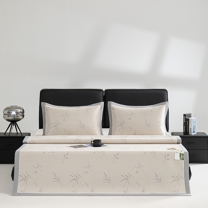 91家纺网 家纺一手货源 找家纺 小牛席业 2026新款全PE柳烟冰丝席凉席席子 香槟