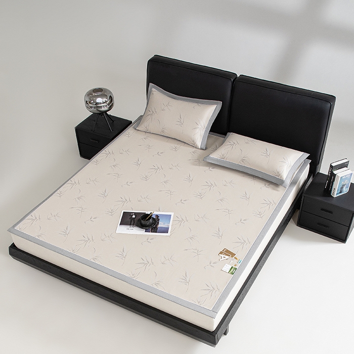 91家纺网 家纺一手货源 找家纺 小牛席业 2026新款全PE柳烟冰丝席凉席席子 香槟