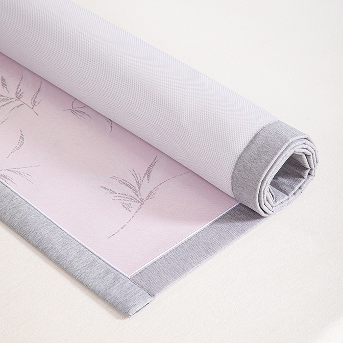 91家纺网 家纺一手货源 找家纺 小牛席业 2026新款全PE柳烟冰丝席凉席席子 粉色