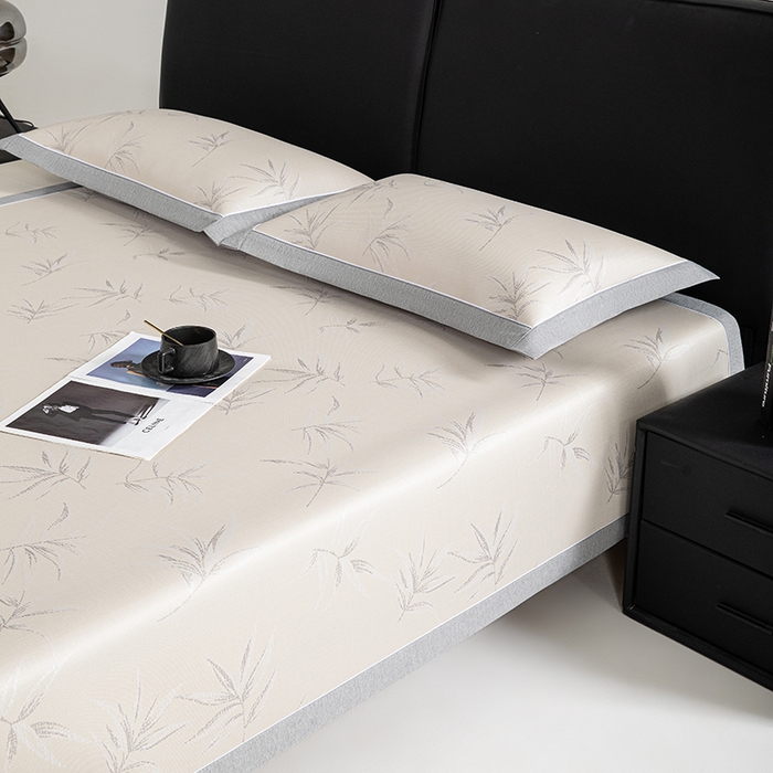 91家纺网 家纺一手货源 找家纺 小牛席业 2026新款全PE柳烟冰丝席凉席席子 香槟