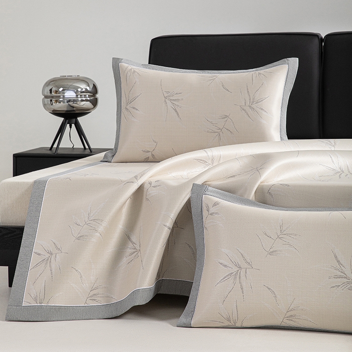 91家纺网 家纺一手货源 找家纺 小牛席业 2026新款全PE柳烟冰丝席凉席席子 香槟