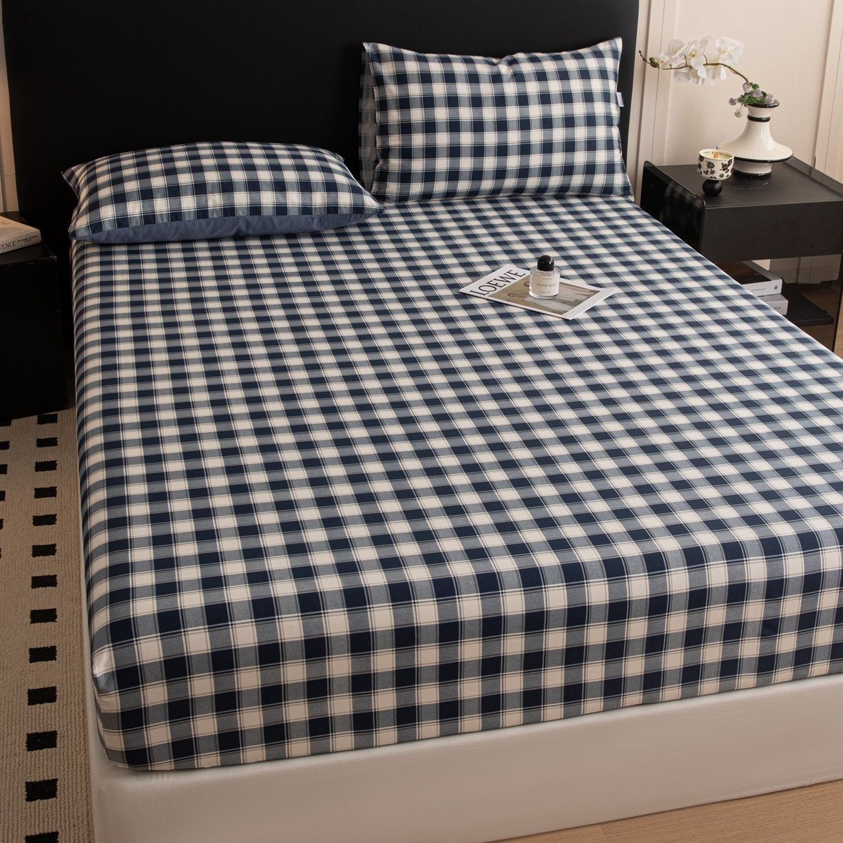 91家纺网 家纺一手货源 找家纺 （总）简宜家居（朝初家纺） 2026新款40支13070全棉简约格子系列A版床笠