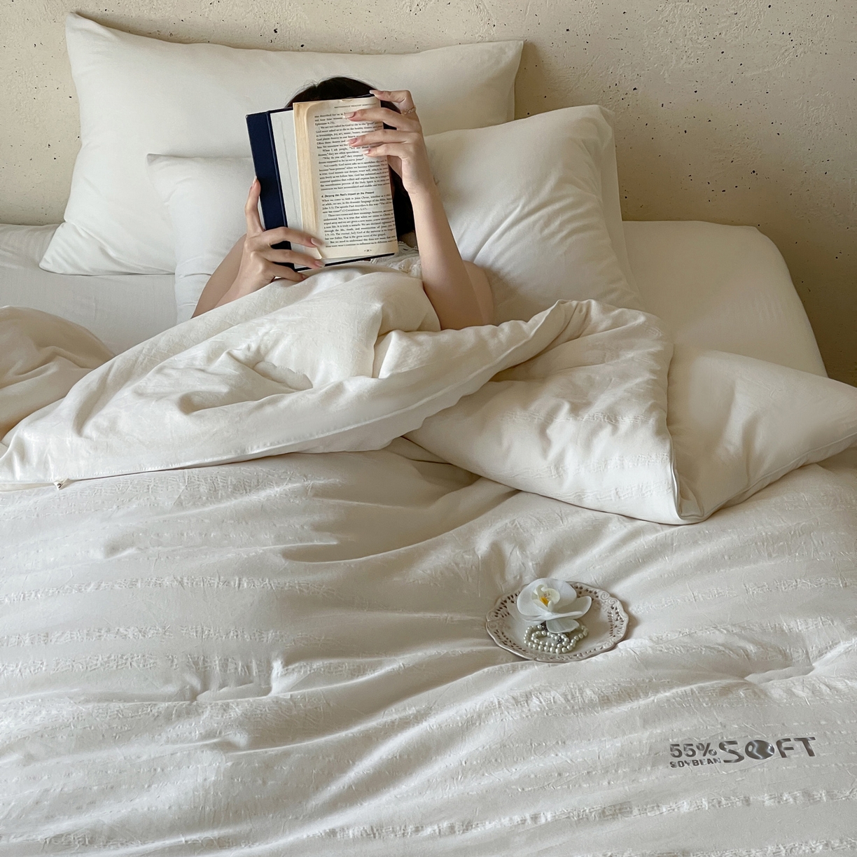 91家纺网 家纺一手货源 找家纺 （总）佳汐蓝家纺 2026新款55有机全棉提花大豆被被子被芯