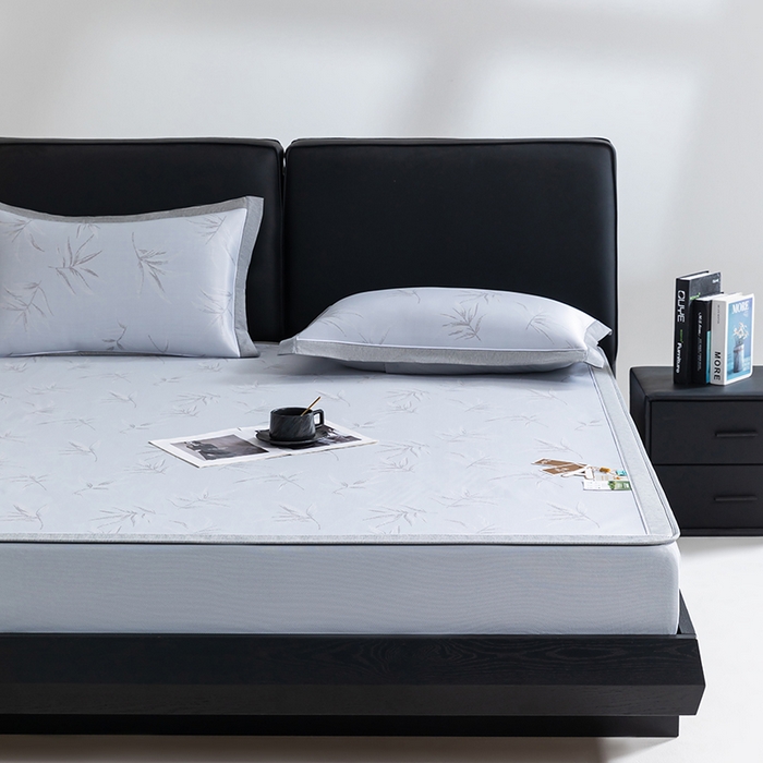 91家纺网 家纺一手货源 找家纺 小牛席业 2026新款全PE柳烟冰丝凉席席子（床笠款） 蓝色