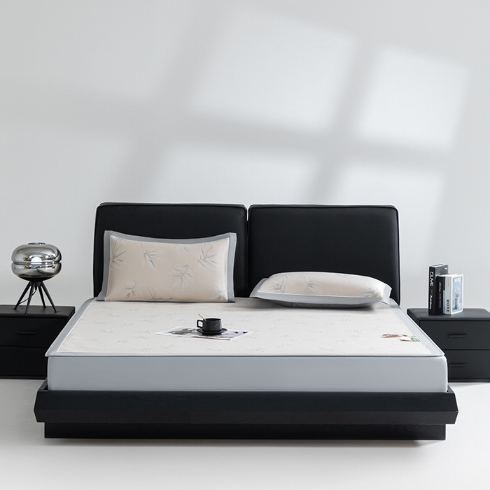 91家纺网 家纺一手货源 找家纺 小牛席业 2026新款全PE柳烟冰丝凉席席子（床笠款） 香槟