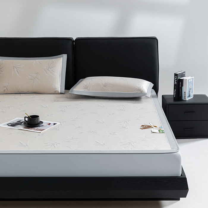 91家纺网 家纺一手货源 找家纺 小牛席业 2026新款全PE柳烟冰丝凉席席子（床笠款） 香槟