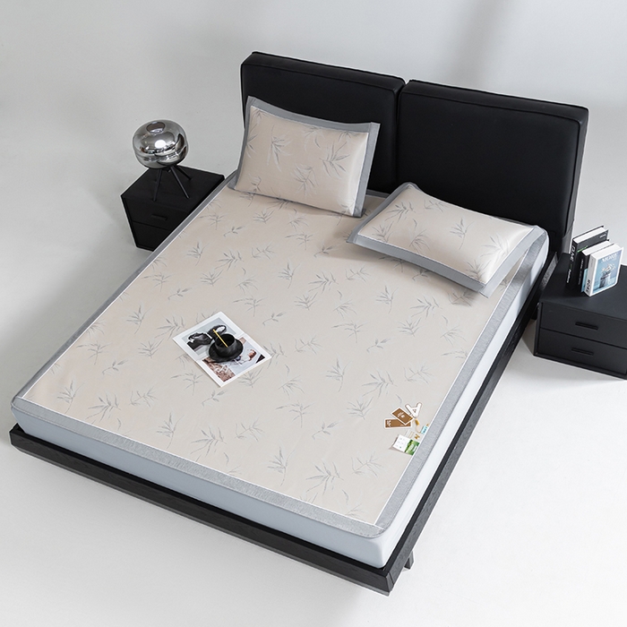 91家纺网 家纺一手货源 找家纺 小牛席业 2026新款全PE柳烟冰丝凉席席子（床笠款） 香槟