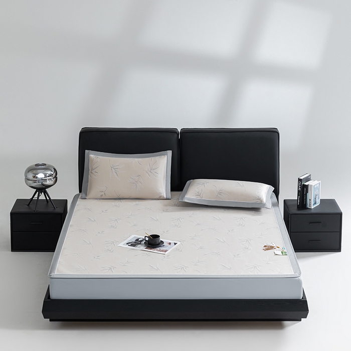 91家纺网 家纺一手货源 找家纺 小牛席业 2026新款全PE柳烟冰丝凉席席子（床笠款） 香槟