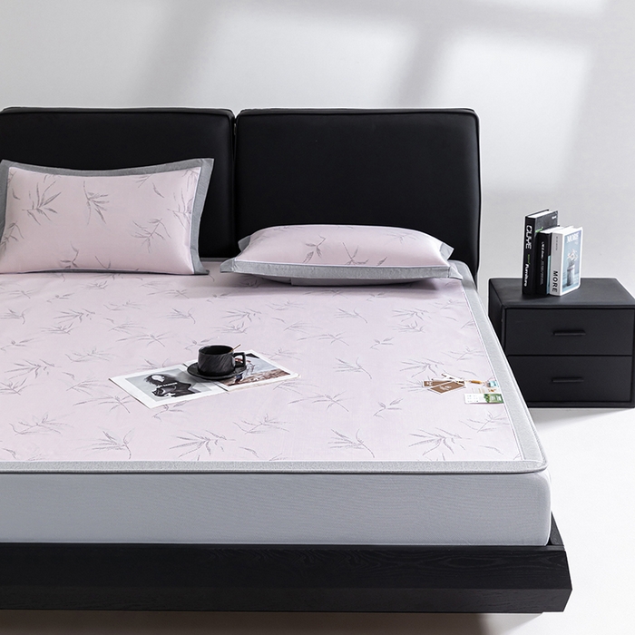 91家纺网 家纺一手货源 找家纺 小牛席业 2026新款全PE柳烟冰丝凉席席子（床笠款） 粉色