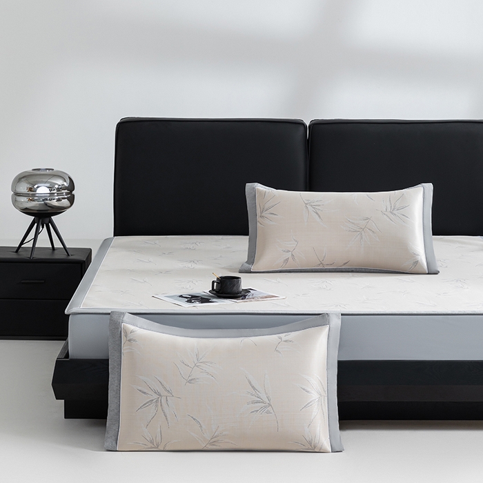 91家纺网 家纺一手货源 找家纺 小牛席业 2026新款全PE柳烟冰丝凉席席子（床笠款） 香槟