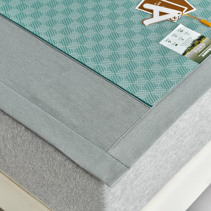 91家纺网 家纺一手货源 找家纺 （总）小牛席业 2026新款亲肤舒适棋盘格-熊猫冰丝席席子凉席