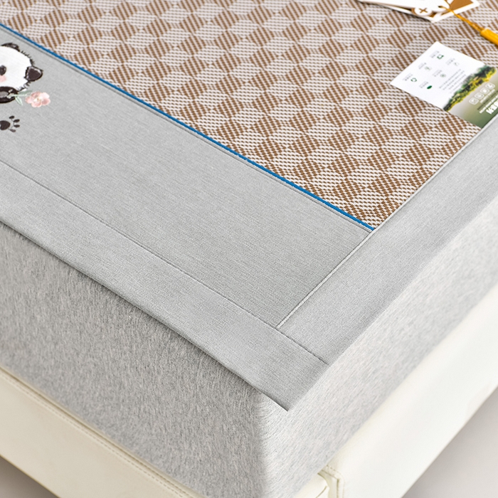 91家纺网 家纺一手货源 找家纺 小牛席业 2026新款亲肤舒适棋盘格-熊猫冰丝席席子凉席 棋盘格-熊猫冰丝席-咖色