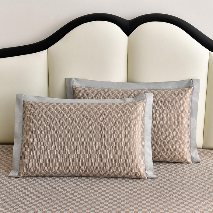 91家纺网 家纺一手货源 找家纺 小牛席业 2026新款亲肤舒适棋盘格-熊猫冰丝席席子凉席 棋盘格-熊猫冰丝席-咖色