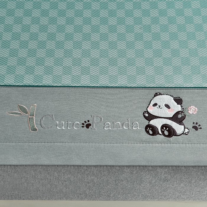 91家纺网 家纺一手货源 找家纺 小牛席业 2026新款亲肤舒适棋盘格-熊猫冰丝席席子凉席 棋盘格-熊猫冰丝席-绿色