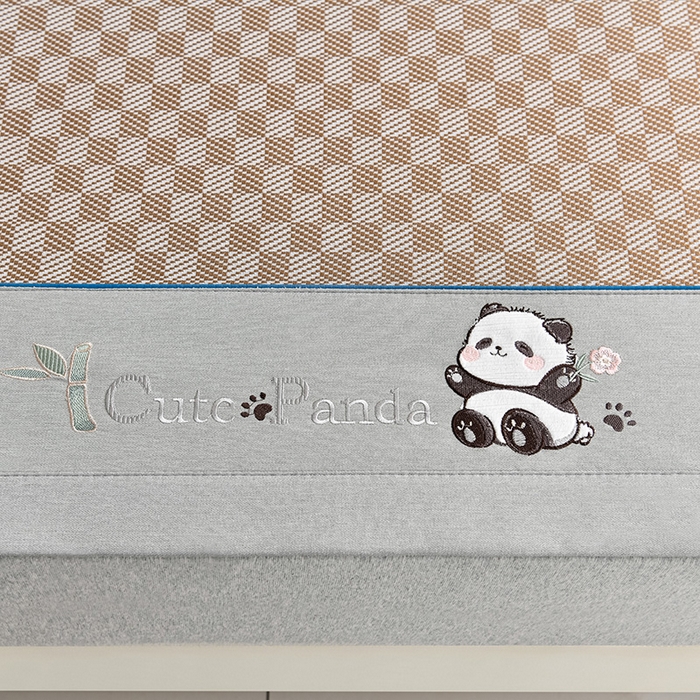 91家纺网 家纺一手货源 找家纺 小牛席业 2026新款亲肤舒适棋盘格-熊猫冰丝席席子凉席 棋盘格-熊猫冰丝席-咖色