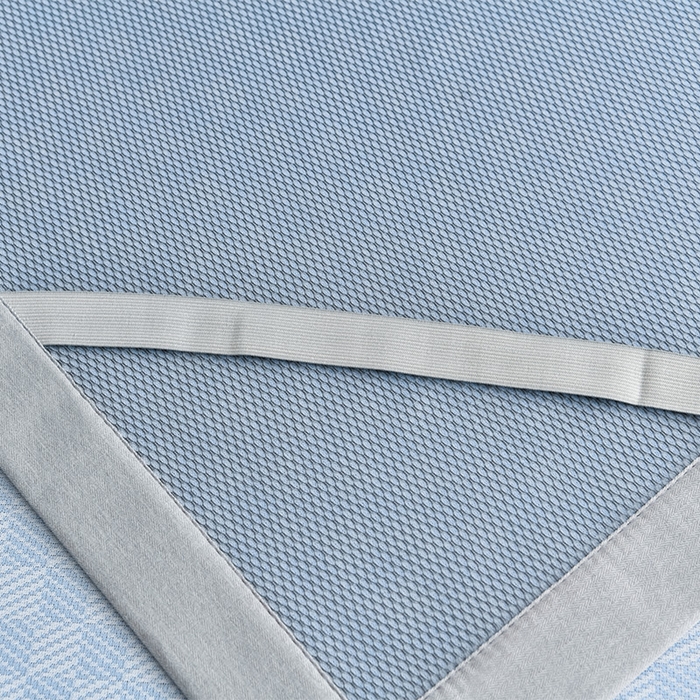 91家纺网 家纺一手货源 找家纺 小牛席业 2026新款亲肤舒适棋盘格-熊猫冰丝席席子凉席 棋盘格-熊猫冰丝席-浅蓝