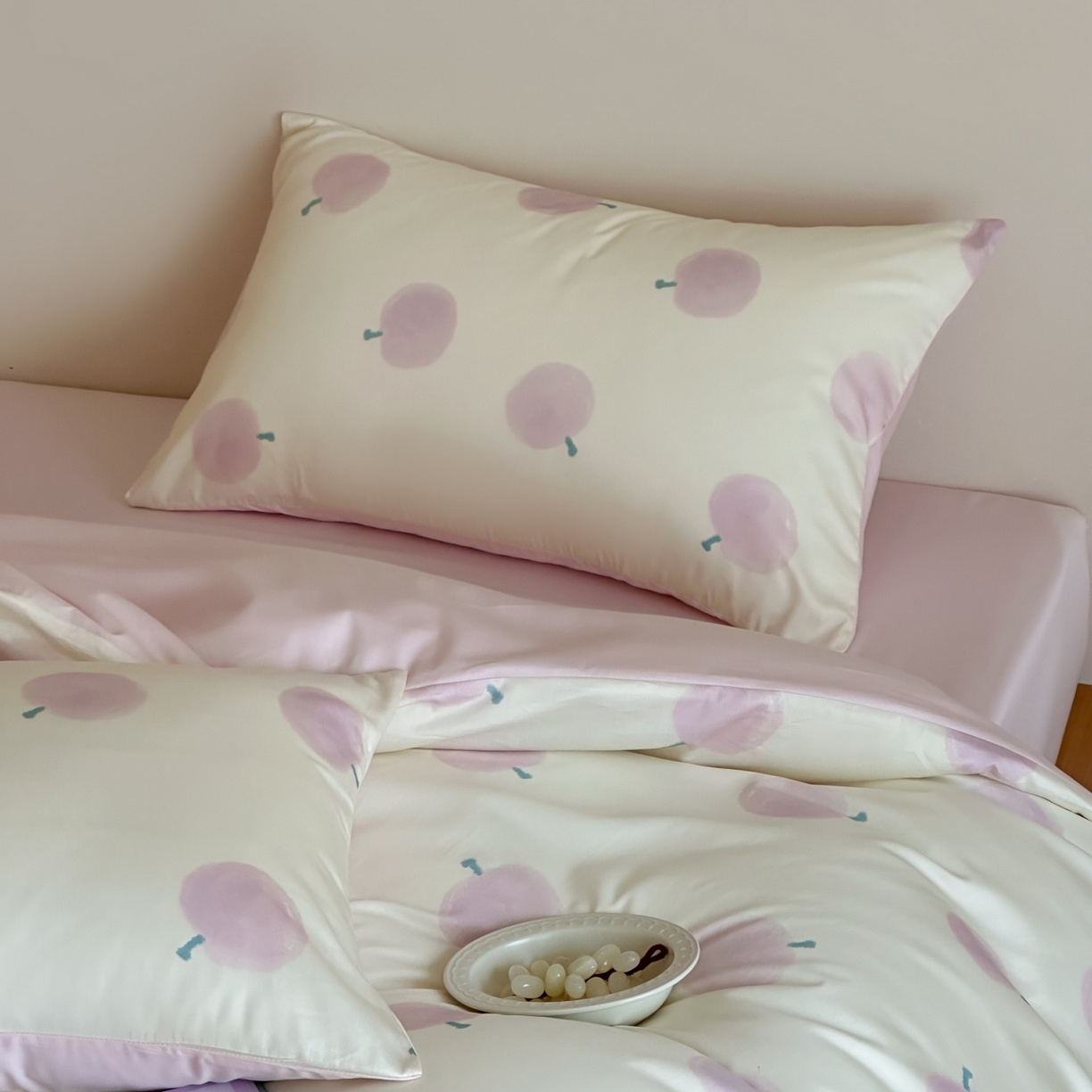 91家纺网 家纺一手货源 找家纺 桃喜 2026春夏新款ins风60支长绒棉纯棉四件套 （会员-5）严格控价 券后不低于159/179 蜜桃