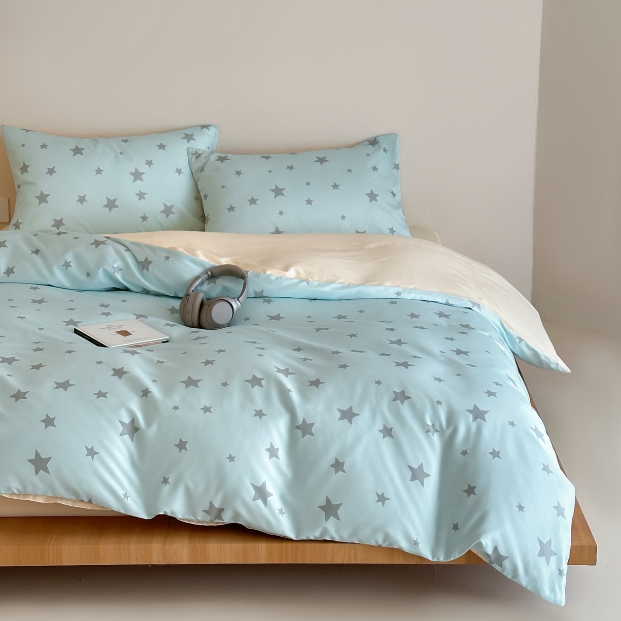 91家纺网 家纺一手货源 找家纺 桃喜 2026春夏新款ins风60支长绒棉纯棉四件套 （会员-5）严格控价 券后不低于159/179 海盐星星