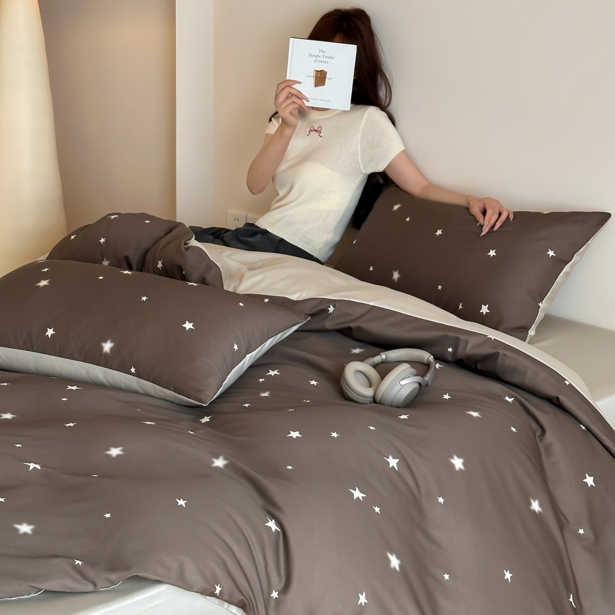 91家纺网 家纺一手货源 找家纺 桃喜 2026春夏新款ins风60支长绒棉纯棉四件套 （会员-5）严格控价 券后不低于159/179 太妃糖星星