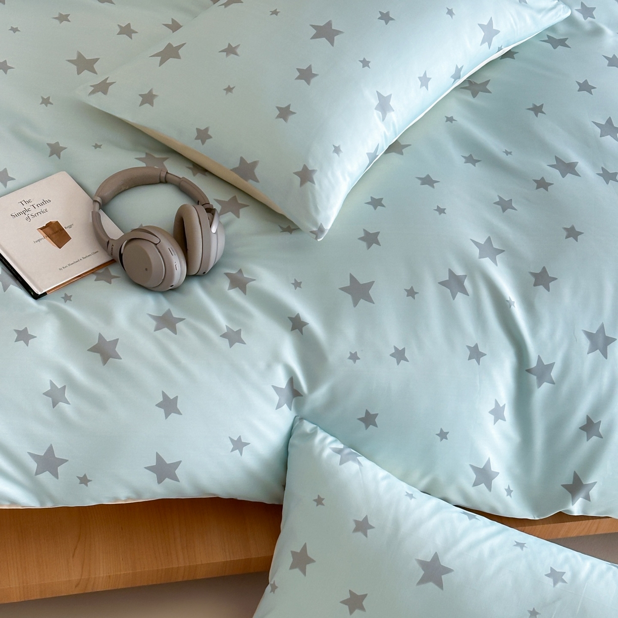 91家纺网 家纺一手货源 找家纺 桃喜 2026春夏新款ins风60支长绒棉纯棉四件套 （会员-5）严格控价 券后不低于159/179 海盐星星