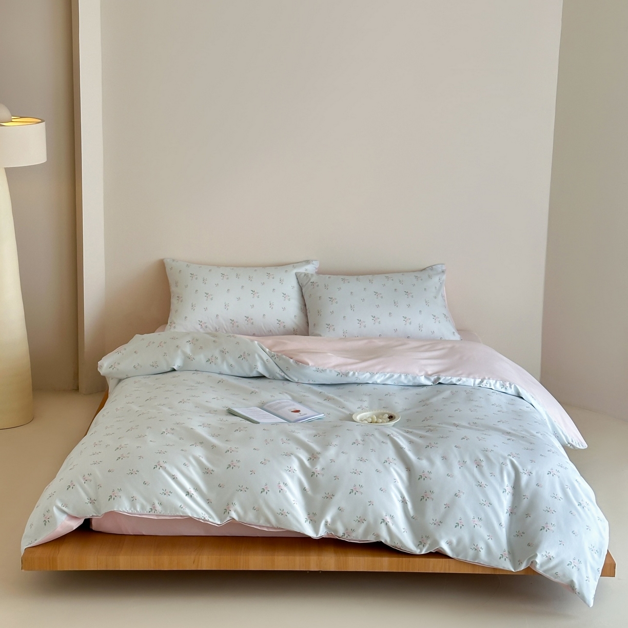 91家纺网 家纺一手货源 找家纺 桃喜 2026春夏新款ins风60支长绒棉纯棉四件套 （会员-5）严格控价 券后不低于159/179 蓝瓷碎花