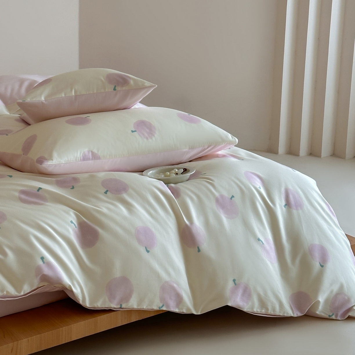 91家纺网 家纺一手货源 找家纺 桃喜 2026春夏新款ins风60支长绒棉纯棉四件套 （会员-5）严格控价 券后不低于159/179 蜜桃