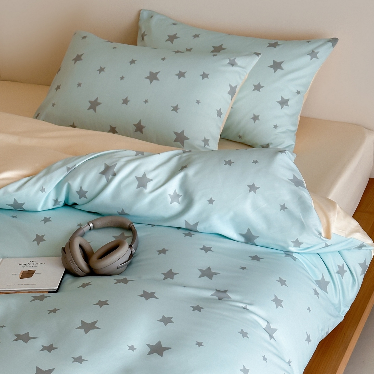 91家纺网 家纺一手货源 找家纺 桃喜 2026春夏新款ins风60支长绒棉纯棉四件套 （会员-5）严格控价 券后不低于159/179 海盐星星