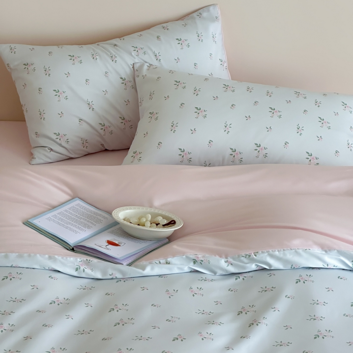 91家纺网 家纺一手货源 找家纺 桃喜 2026春夏新款ins风60支长绒棉纯棉四件套 （会员-5）严格控价 券后不低于159/179 蓝瓷碎花