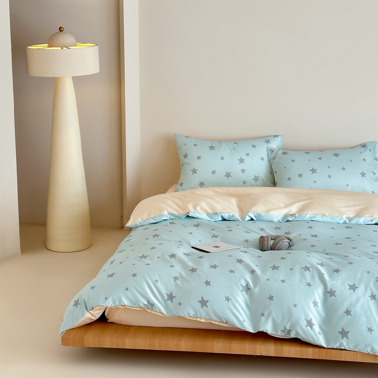 91家纺网 家纺一手货源 找家纺 桃喜 2026春夏新款ins风60支长绒棉纯棉四件套 （会员-5）严格控价 券后不低于159/179 海盐星星