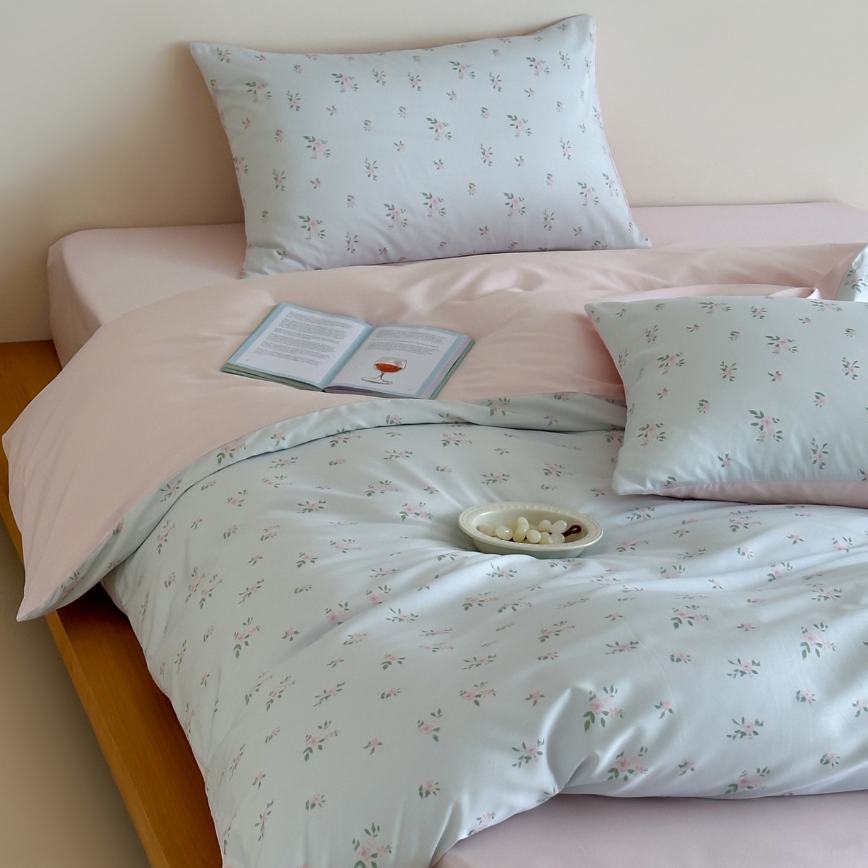 91家纺网 家纺一手货源 找家纺 桃喜 2026春夏新款ins风60支长绒棉纯棉四件套 （会员-5）严格控价 券后不低于159/179 蓝瓷碎花