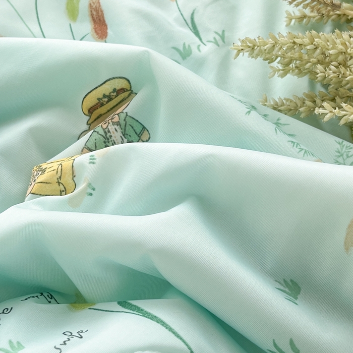 91家纺网 家纺一手货源 找家纺 帕拉美拉 2026新款A类印花冰凉丝凉感丝手包大宽边夏被 花园浪漫