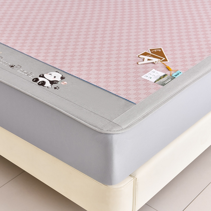 91家纺网 家纺一手货源 找家纺 （总）小牛席业 2026新款棋盘格-熊猫凉感冰丝席凉席席子系列（床笠款）