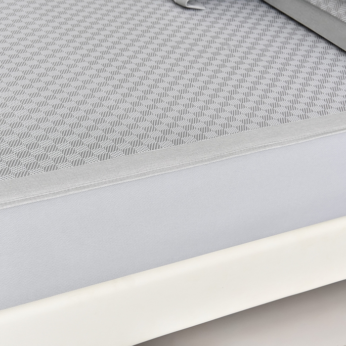 91家纺网 家纺一手货源 找家纺 小牛席业 2026新款棋盘格-熊猫凉感冰丝席凉席席子系列（床笠款） 灰色