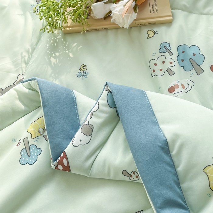 91家纺网 家纺一手货源 找家纺 帕拉美拉 2026新款A类印花冰凉丝凉感丝手包大宽边夏被 可爱奶狗