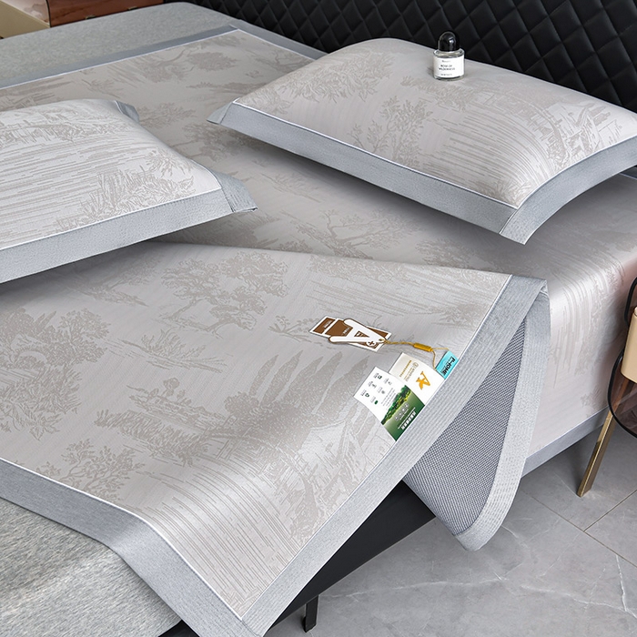 91家纺网 家纺一手货源 找家纺 （总）小牛席业 2026新款【实拍风格】双PE高凉感-托斯卡纳凉感大提花冰丝席席子凉席