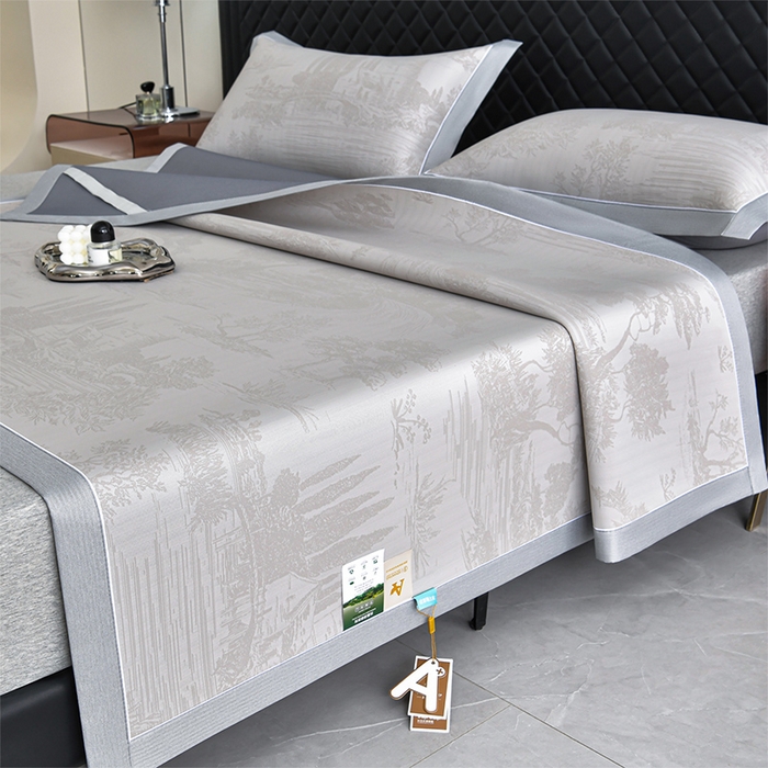 91家纺网 家纺一手货源 找家纺 （总）小牛席业 2026新款【实拍风格】双PE高凉感-托斯卡纳凉感大提花冰丝席席子凉席