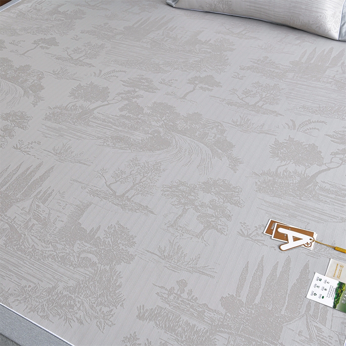 91家纺网 家纺一手货源 找家纺 （总）小牛席业 2026新款【实拍风格】双PE高凉感-托斯卡纳凉感大提花冰丝席席子凉席